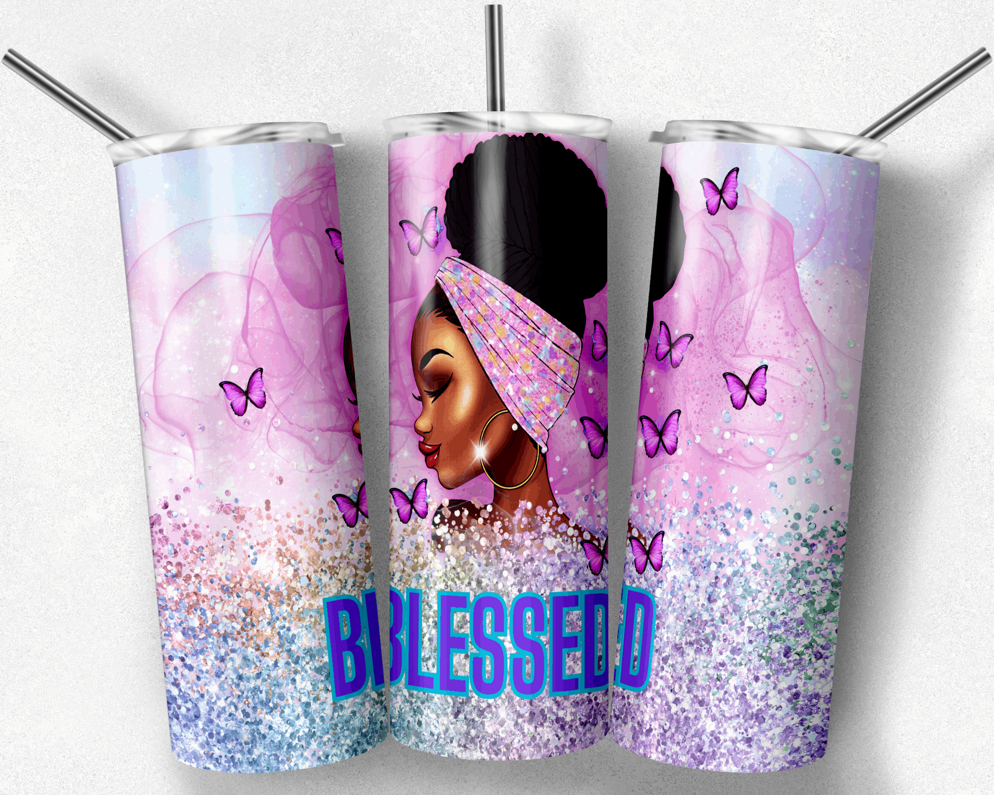 Blessed Woman Glitter 20 oz Custom Tumbler