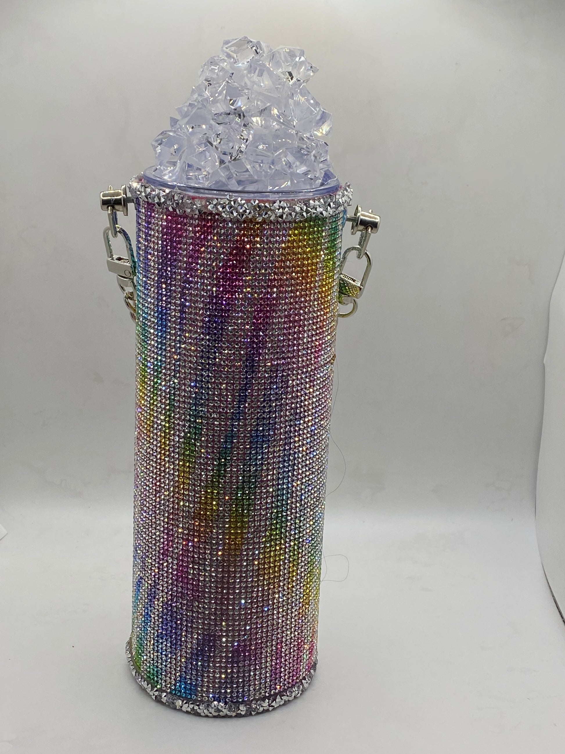 Rhinestone Tumbler, Rainbow Bling Tumbler