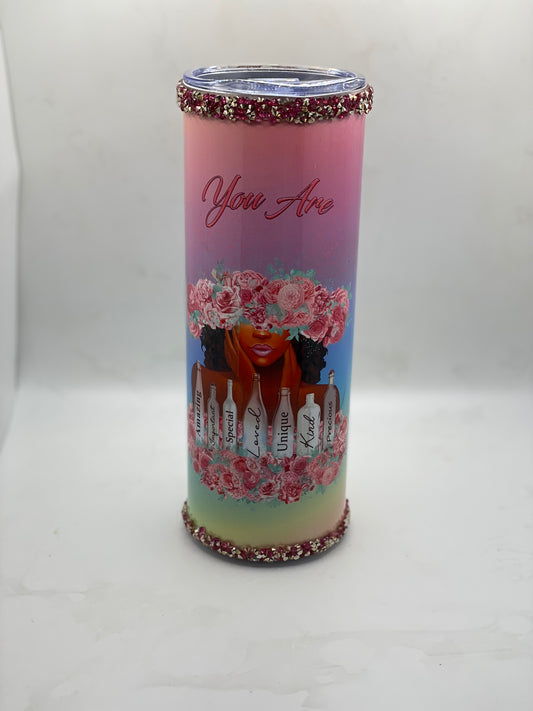 I Am Inspirational Bling Tumbler