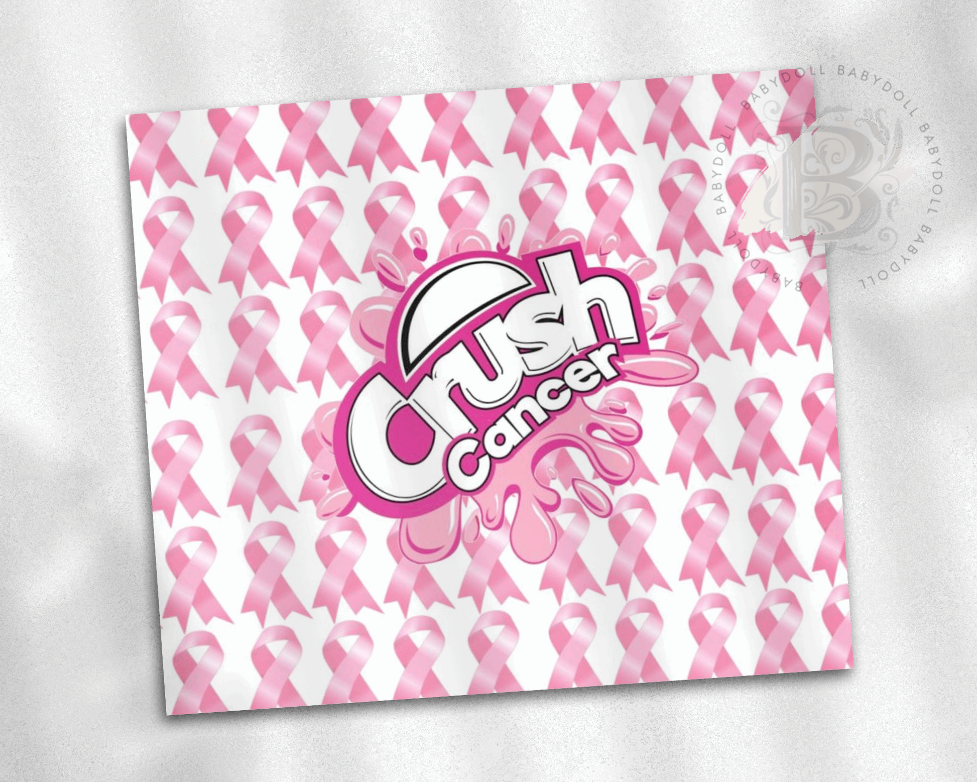 Crush Cancer Pink Ribbon Awareness Tumbler