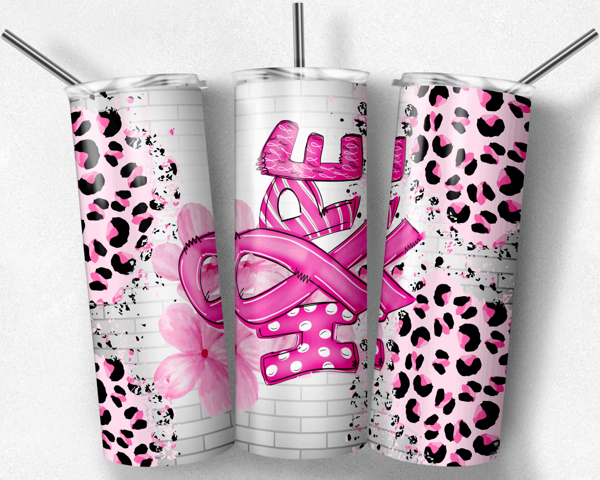 Hope Leopard Cancer Awareness Tumbler