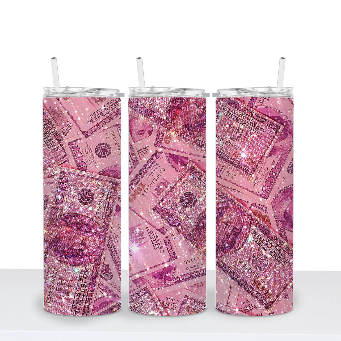 Pink Money Tumbler